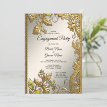 Elegante Compromiso Floral Decorativo Gold