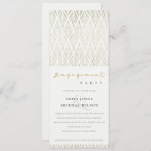 ELEGANTE COMPROMISO MODERNO ART DECO BLANCO DE PLA