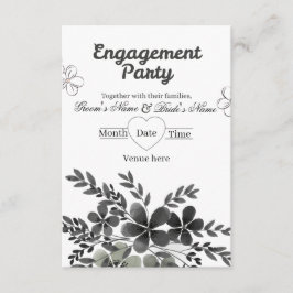Invitación Elegante Compromiso Monocromo Minimalista
