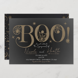Invitación Elegante compromiso rústico BOO mágico de Hallowee