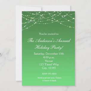 Invitación elegante con brillo verde para vacacion