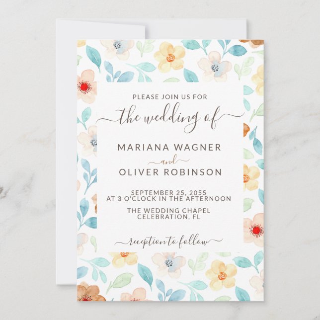 Invitación elegante con escritura en guión simple  (Anverso)