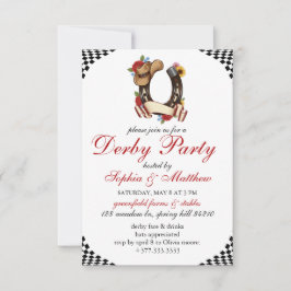 Invitación elegante con tema de carreras de caball