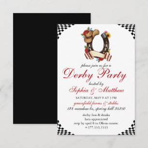 Invitación elegante con tema de carreras de caball