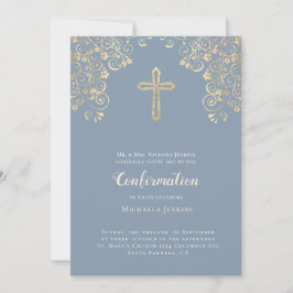 Invitación Elegante confirmación de verso de la Biblia Dusty 