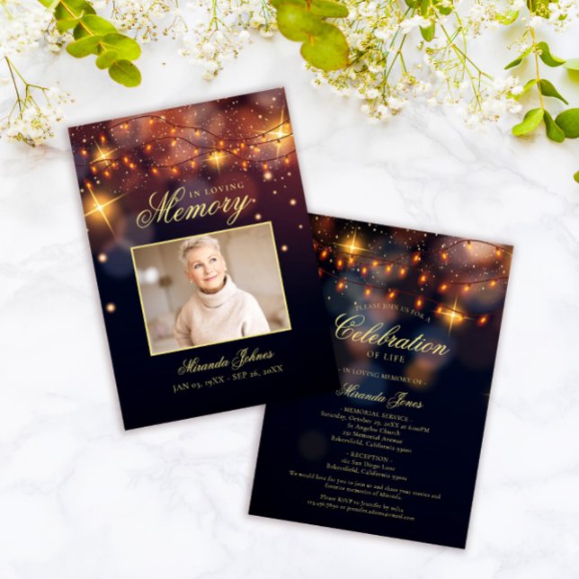 Invitación Elegante conmemoración del monumento de la vida fo (Subido por el creador)