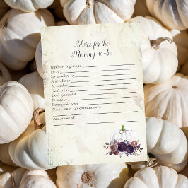 Invitación Elegante Consejo De Calabaza Blanca Para Que La Ma