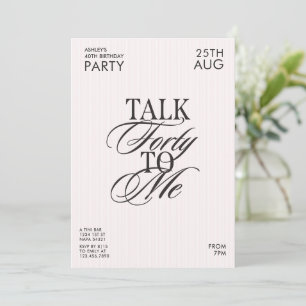 Invitación Elegante conversación cuarenta cumpleaños