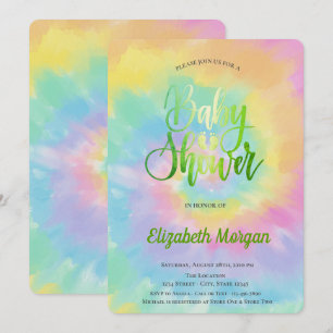 Invitación Elegante Cool Baby Shower Tie Dye 