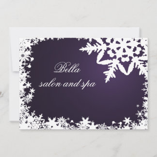 Invitación elegante copo de nieve púrpura Business Gracias Ca