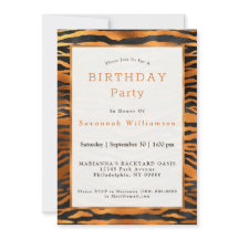 Elegante Copper Black Tiger Print Cumpleaños