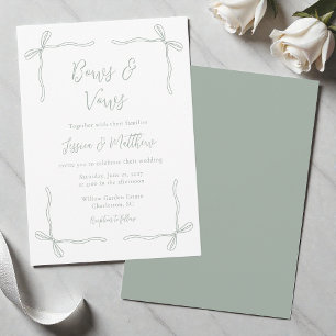 Invitación Elegante Coqueta Bodas de Lazos y Votos en Verde S