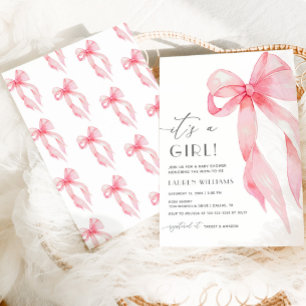 Invitación Elegante Coquette Rosa Se Encoge Con Un Baby Showe