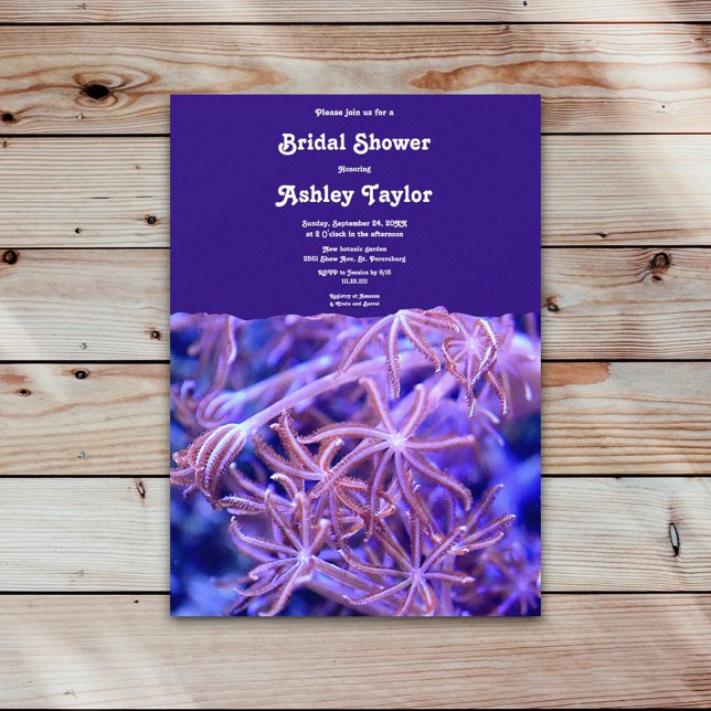 Invitación Elegante Coral de la Armada Coral Reef Ducha Brida (Subido por el creador)