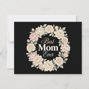 Invitación Elegante Corona Floral Mejor Mamá del Mundo