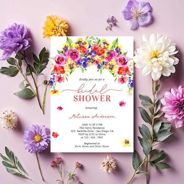 Invitación Elegante Corta Brillante Brillante Floral Bridal D (Subido por el creador)