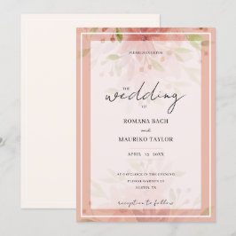 Invitación Elegante Country Peach Floral Terracotta Rubor