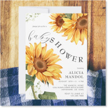 Elegante Country Sunflower Baby Shower