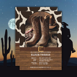 Invitación Elegante Cowgirl Boots Baby Shower