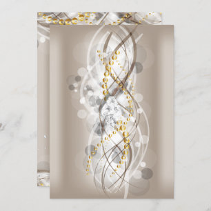 Invitación Elegante Cream Gold Diamond Jewel Fiesta Long