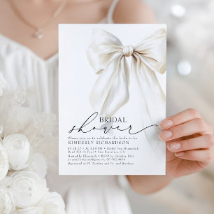 Invitación Elegante Crema de Moda de de ducha de novias con
