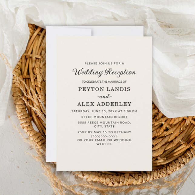 Invitación Elegante Crema Sencilla Acogida De Boda Moderna (Subido por el creador)