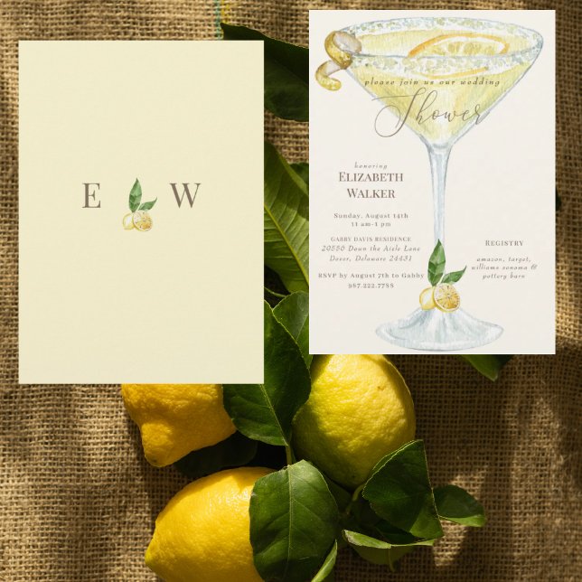 Invitación Elegante crema y ducha de matrimonio de Limoncello (Subido por el creador)
