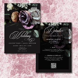 Invitación Elegante Crepúsculo Moody Floral Amueblada A Dos L