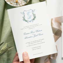 Elegante Cresta de Monograma Floral Formal Bodas