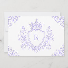 Invitación Elegante Cresta Heráldica de Monograma de Lavanda