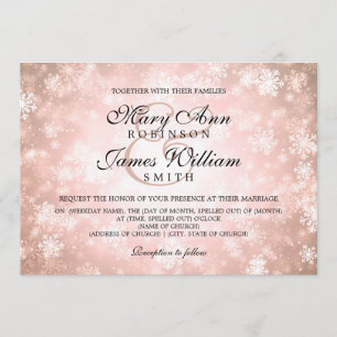 Invitación Elegante crisol de invierno espumoso cobre