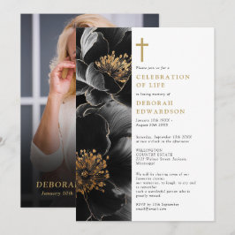 Invitación Elegante Cristiana Celebración Floral De La Vida F