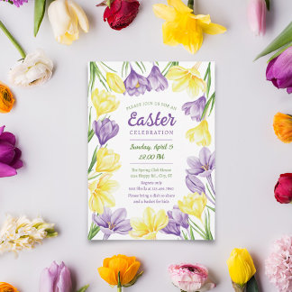Invitación Elegante Crocus Crocus Easter