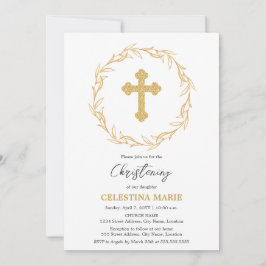 Invitación Elegante cruz de oro