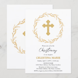 Invitación Elegante cruz de oro