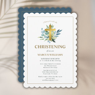Invitación Elegante cruz de oro