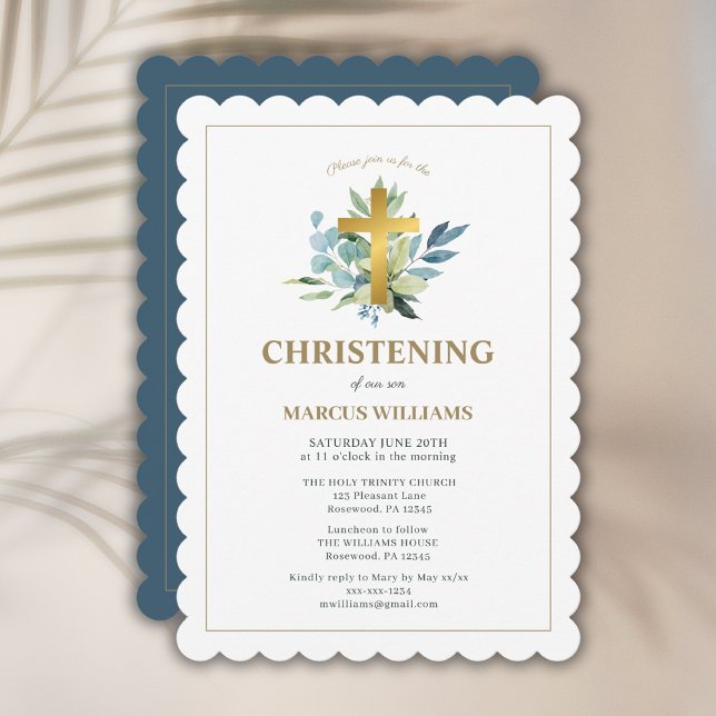Invitación Elegante cruz de oro (Subido por el creador)