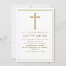 Elegante Cruz de Oro Azul Cristiano | Bautismo