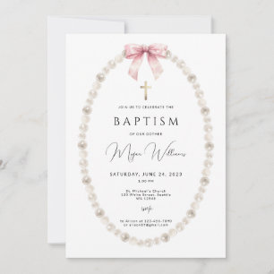 Invitación Elegante Cruz de Oro y Peas Bautismo chica