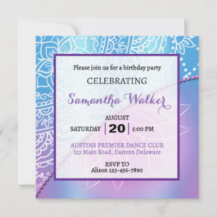 Invitación Elegante cualquier cumpleaños de edad