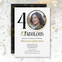 Elegante Cuarenta y Cumpleaños Fabuloso Foto