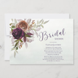Invitación Elegante cuarto de invierno Plum Plum Morple Brida