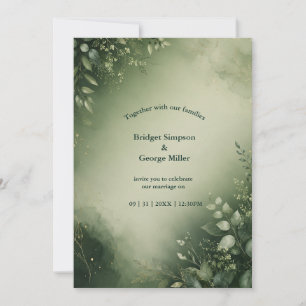 Invitación Elegante cuento de hadas de salvia botánico Boda e