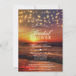 Invitación Elegante cuerda de playa iluminada ducha de novias