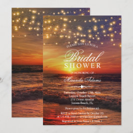 Invitación Elegante cuerda de playa iluminada ducha de novias