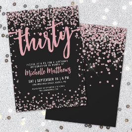Invitación Elegante Cumpleaños 30 en Oro Rosa