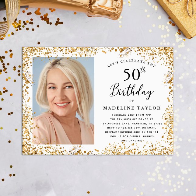 Invitación Elegante Cumpleaños 50 de Oro (Subido por el creador)
