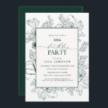 Invitación Elegante Cumpleaños 50 Floral Verde Esmeralda<br><div class="desc">Presentamos la invitación de arte de línea floral de cumpleaños número 50 en verde esmeralda elegante: la forma perfecta de hacer que su ocasión especial se destaque. Con un diseño de arte de línea floral en verde esmeralda llamativo que seguramente atraerá la atención, esta invitación irradia elegancia desde todos los...</div>