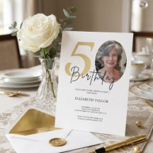 Elegante Cumpleaños 50 Personalizado en Dorado Neg