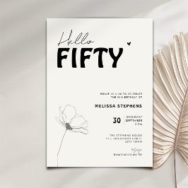 Invitación Elegante Cumpleaños 50 Quincuagésimo Aniversario e